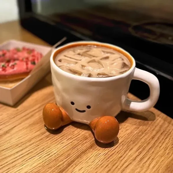 Cartoon Couple Ceramic Mug Creative Coffee Milk Tea Water Cup Cute Children Breakfast Cup Household Drinkware 3