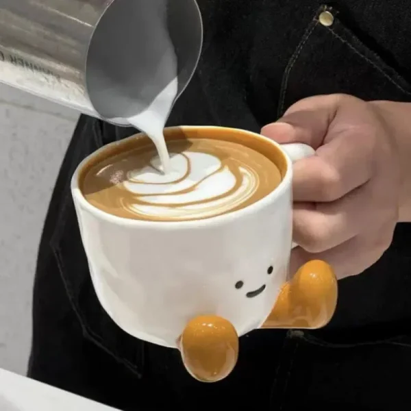 Cartoon Couple Ceramic Mug Creative Coffee Milk Tea Water Cup Cute Children Breakfast Cup Household Drinkware 4