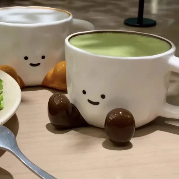 Cartoon Couple Ceramic Mug Creative Coffee Milk Tea Water Cup Cute Children Breakfast Cup Household Drinkware 5