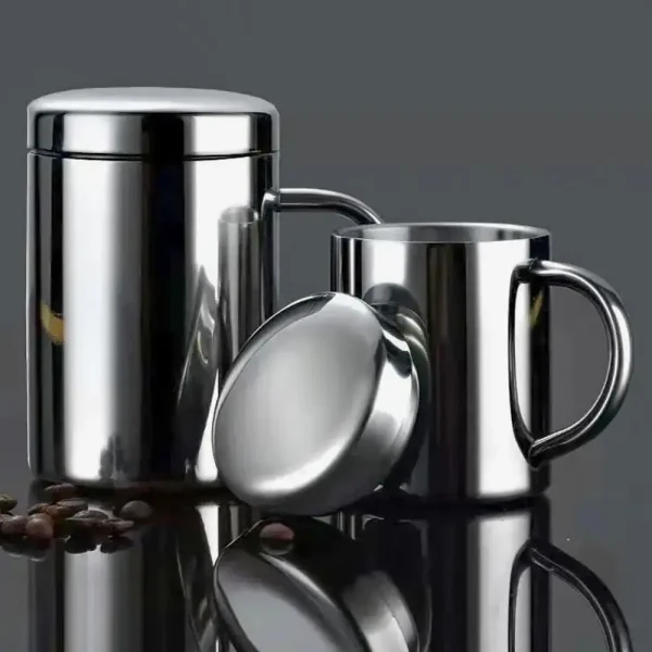 1Pcs 200/300/400ML Stainless Steel Coffee Mug Double Layer Anti-scalding Cup Portable Drink Beer Tea Juice Thermal Tumbler 1