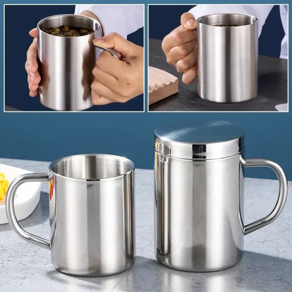 1Pcs 200/300/400ML Stainless Steel Coffee Mug Double Layer Anti-scalding Cup Portable Drink Beer Tea Juice Thermal Tumbler 2
