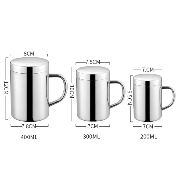 1Pcs 200/300/400ML Stainless Steel Coffee Mug Double Layer Anti-scalding Cup Portable Drink Beer Tea Juice Thermal Tumbler 6