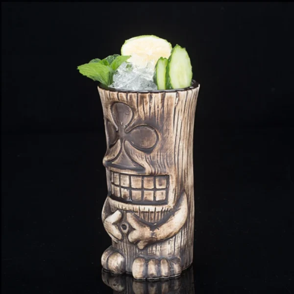 Hawaii Ceramic Tiki Mug Creative Porcelain Beer Wine Mug Party Cocktail Glass Cup Bar Tool 5