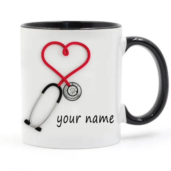 2024 Doctors Gift Hospital Customization Stethoscope Funny and Unique Ceramic Coffee Cup Mug Mugs Coffee Cups Unusual Tea Cup 4