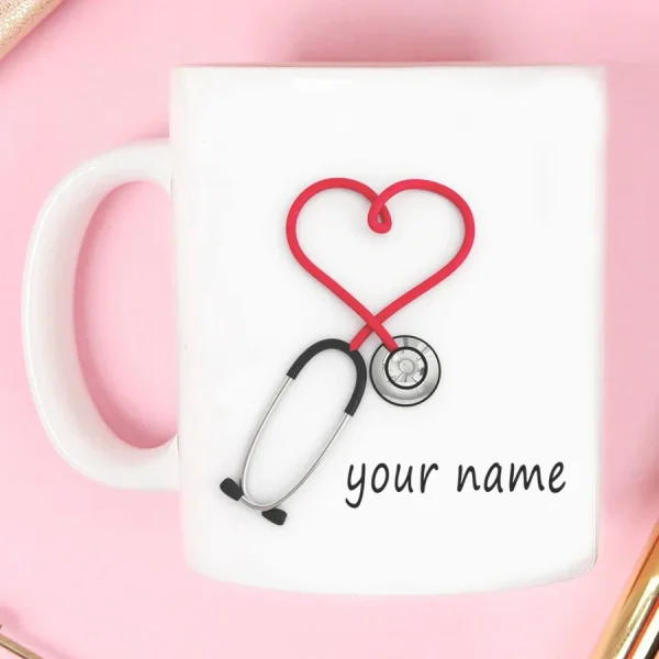 2024 Doctors Gift Hospital Customization Stethoscope Funny and Unique Ceramic Coffee Cup Mug Mugs Coffee Cups Unusual Tea Cup 5