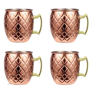 4pcs 550ml Hammered Copper Plated Moscow Mule Mug Cocktail Beer Coffee Cup Drinkware Tazas 1