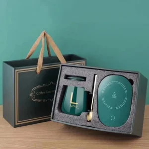 New Ceramic Thermostatic Cup with Spoon with Lid Portable Gift Box Set Coffee Cup Mug School Office Convenient and Practical 1