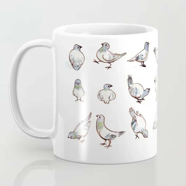 Pigeon Collection Coffee Mug  11oz Ceramic Birds Lover Gift Coffee Mug Girl Friends Birthday Gift Home Milk Cup 1