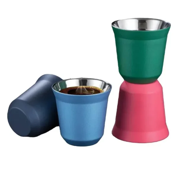 80ml Double Wall Stainless Steel Espresso Cup  Nespresso Pixie Insulation Coffee CupShape Cute  Capsule Thermo Cup Coffee Mugs 4