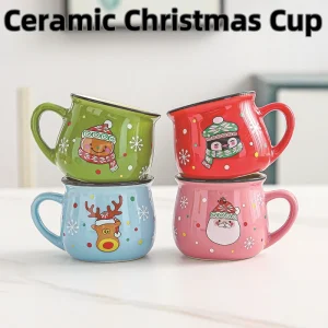 150ML Ceramic Christmas Cup Cartoon Santa Style Cute Elk Mousse Cup Breakfast Water Drinking Tools Coffee Milk Mug for Household 1