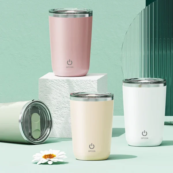 350ml Automatic Self-Stirring Mug 304 Stainless Steel Rechargeable  Magnetic Mug Milk Mixing Cup Smart Mixer Water Bottle 2