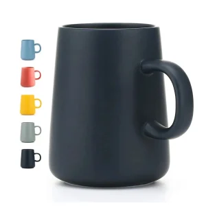 Ceramic Tea Cup Extra Large Mugs Coffee Cups Wide Ceramic Single color Frosted Big Coffee Mug Tea Cup With Spoon 450ML 1