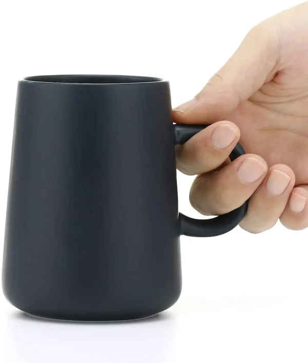 Ceramic Tea Cup Extra Large Mugs Coffee Cups Wide Ceramic Single color Frosted Big Coffee Mug Tea Cup With Spoon 450ML 3