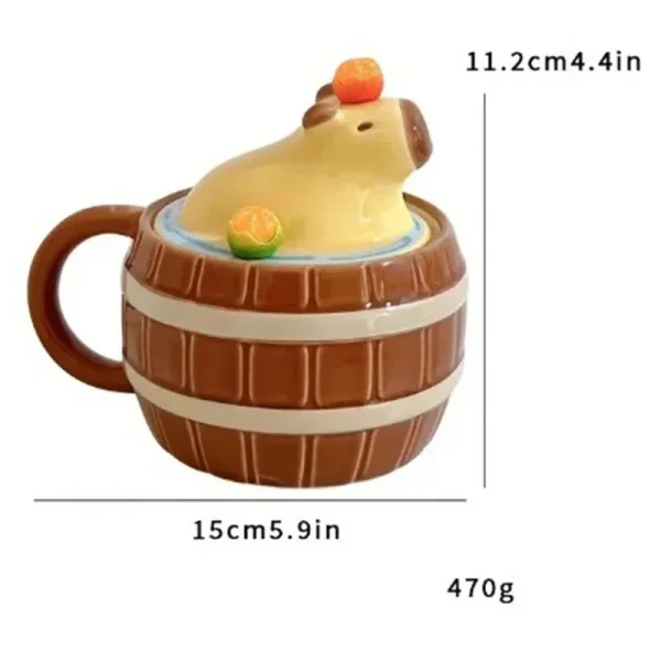 Capybara Mug with Lid Ceramic Coffee Cup Creative Cartoon Multi-Purpose Mugs for Kids Birthday Gift Cute Christmas Gift Cups 6