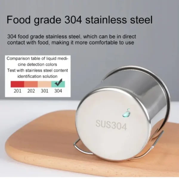250/350/500ML  Camping Cup Portable Carabiner S Outdoor Water  Mug with Foldable Handle Kitchen DrinkwareStainless Steel 4