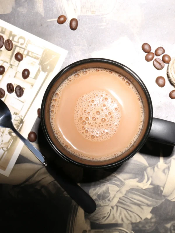 400/420/450/520ml European Ceramic Black Matte Large Capacity Mug High End Creative Simple Matte Coffee Cup with Spoon Water Cup 2