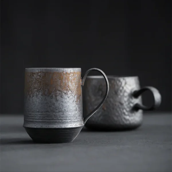 KuBac HoMmi New INS Stoneware handmade Japanese style vintage coffee cup afternoon tea ceramic mug set retro coffee cup 1