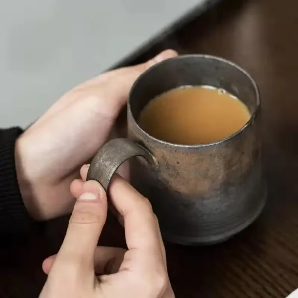 KuBac HoMmi New INS Stoneware handmade Japanese style vintage coffee cup afternoon tea ceramic mug set retro coffee cup 3