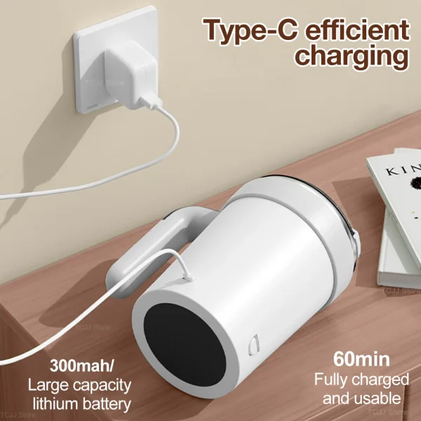 Automatic Stirring Cup Rechargeable Electric Stirring Mugs Magnetic Mixer Stainless Steel Coffee Mug Rotating Magnetic Tumbler 4