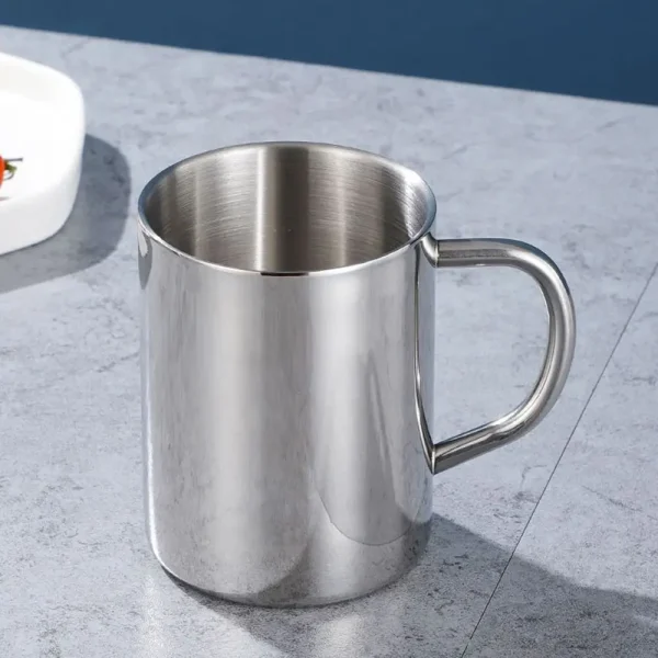 1Pcs Durable 200/300/400ML Stainless Steel Mug Drink Beer Tea Juice Anti-scalding Water Cup with Lid Double Layer Tea Cup 3