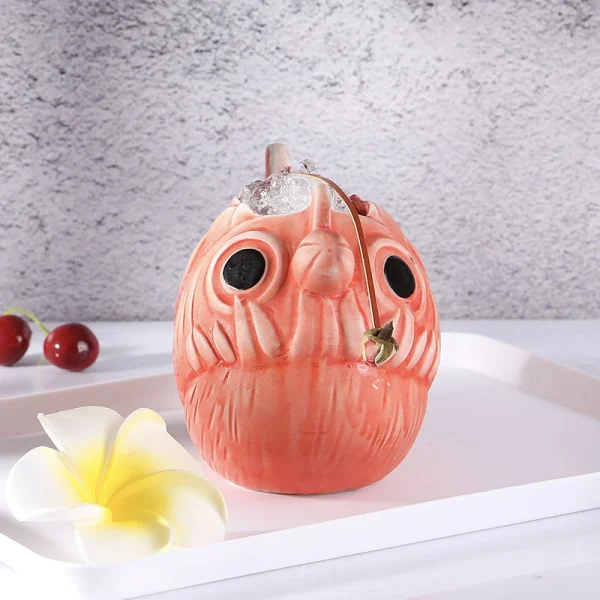 660ml Hawaii Tiki Mugs Cocktail Cup Beer Beverage Mug Wine Mug Ceramic Tiki Mugs 2