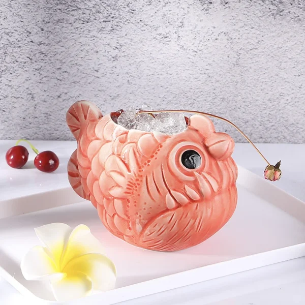 660ml Hawaii Tiki Mugs Cocktail Cup Beer Beverage Mug Wine Mug Ceramic Tiki Mugs 3
