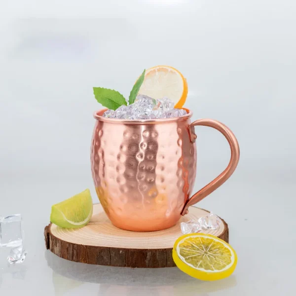 100% Copper Moscow Mule Mug Durable Coppery Beer Mugs 12OZ Coffee Mug Milk Cup Pure Copper Bar Cup Drinkware 4