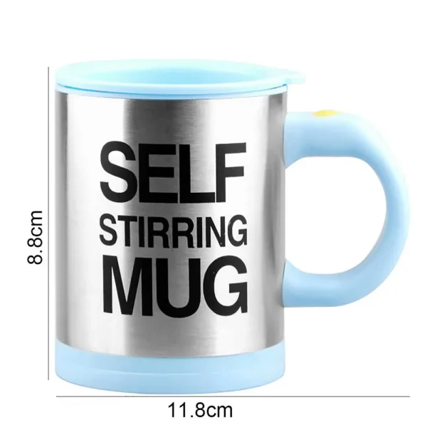 400ml Electric Mixing Cup Lazy Automatic Self Stirring Coffee Milk Drink Mug Blender Stainless Steel Juice With Lid 5