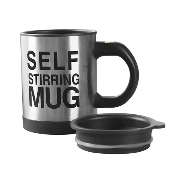 400ml Electric Mixing Cup Lazy Automatic Self Stirring Coffee Milk Drink Mug Blender Stainless Steel Juice With Lid 6
