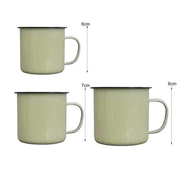 Enamel Coffee Mug Handmade Tea Cup with Handle Retro Water Cup Large Capacity Tumbler Travel Cups Drinkware 6