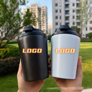 8/12oz Vacuum Flasks Customized Logo Saudi Half M Coffee Mug Car Cup Insulated Water Bottle Travel Stainless Steel Thermal Mug 1