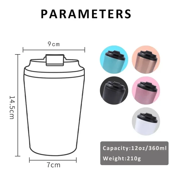 8/12oz Vacuum Flasks Customized Logo Saudi Half M Coffee Mug Car Cup Insulated Water Bottle Travel Stainless Steel Thermal Mug 6