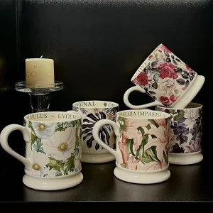 retro ceramic 380ml coffee mug office home water cup French romantic floral Milk cup 1