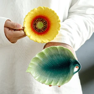 180ML Sun Flower Mug European Couple Afternoon Tea Coffee Cup Saucer Set Home Office Ceramic Tea Cup Drinking Set Wedding Gift 1