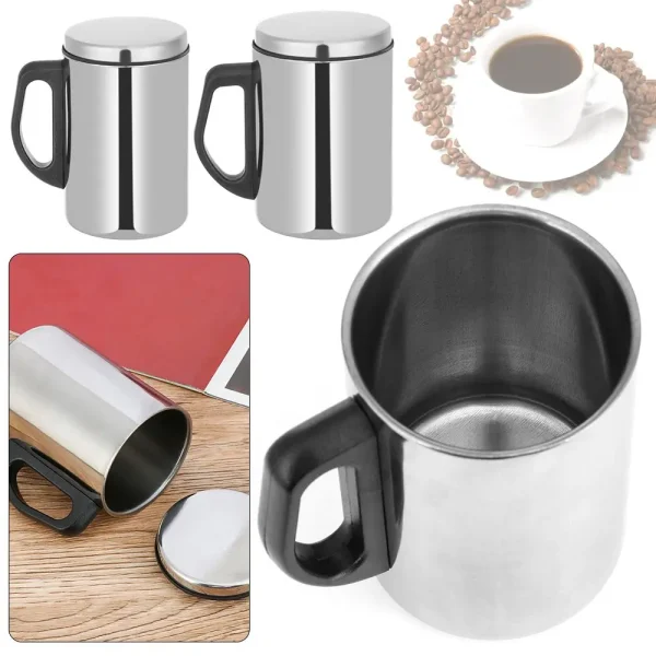 Steel Travel Lid Thermal Camping Vacuum Flask Water Bottle Tea Cup Coffee- Mug 2