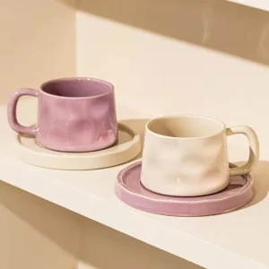 300ML Ceramic Coffee Mug with Saucer Breakfast Milk Mug Home Office Water Cup Latte Coffee Cup Afternoon teacup Birthday Gifts 1