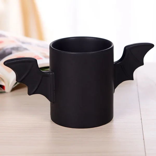 New Creative Bat Strange Ceramic Mug Cartoon Cup Black Wings Water Cup Coffee Cup Kitchen Hero Cup High Quality Coffee Cup Milk 3