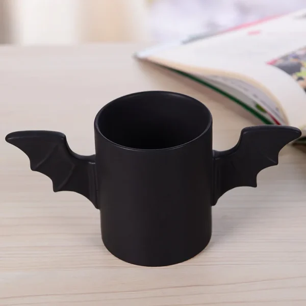 New Creative Bat Strange Ceramic Mug Cartoon Cup Black Wings Water Cup Coffee Cup Kitchen Hero Cup High Quality Coffee Cup Milk 4