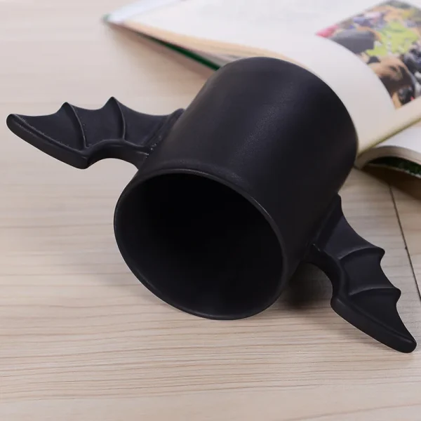New Creative Bat Strange Ceramic Mug Cartoon Cup Black Wings Water Cup Coffee Cup Kitchen Hero Cup High Quality Coffee Cup Milk 5