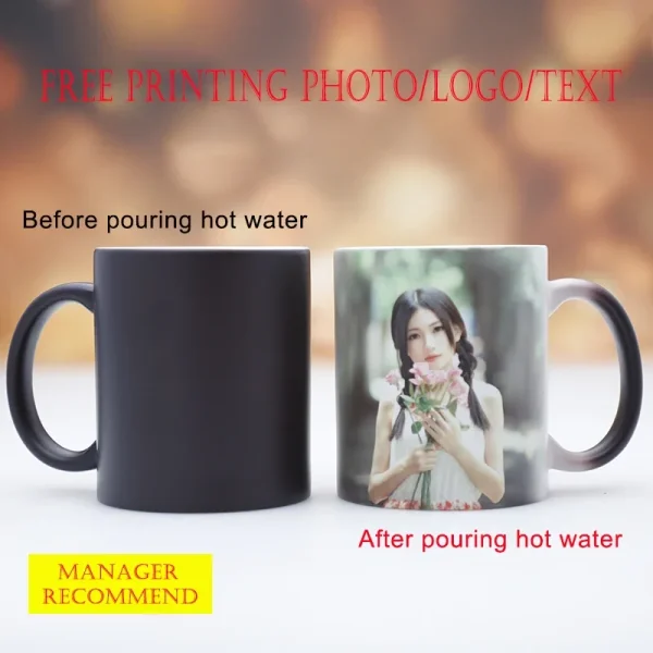 Custom Desin Personalized Magic Mug DIY Photo mugs Heat Sensitive Ceramic Color Changing Coffee Mugs Milk Cup Print logo text 1