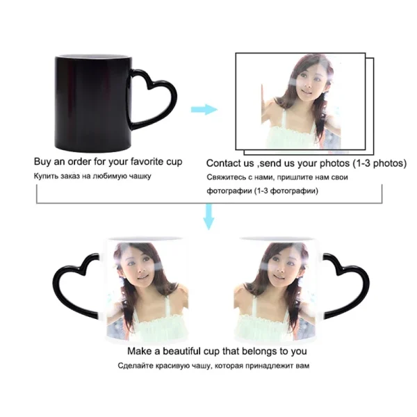 Custom Desin Personalized Magic Mug DIY Photo mugs Heat Sensitive Ceramic Color Changing Coffee Mugs Milk Cup Print logo text 5