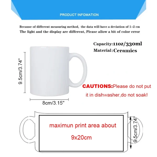 Custom Desin Personalized Magic Mug DIY Photo mugs Heat Sensitive Ceramic Color Changing Coffee Mugs Milk Cup Print logo text 6