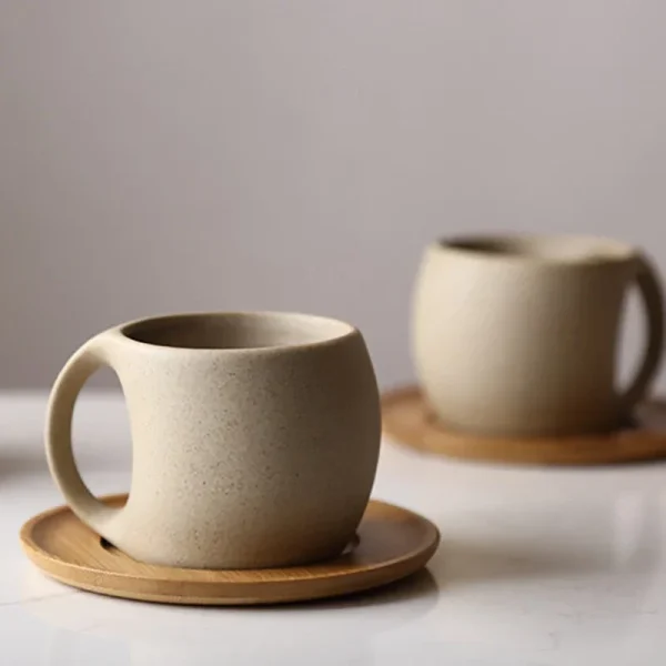Vintage Ceramic Coffee Cup Saucer 220ml Breakfast Milk Oat Drink Mug Exquisite Afternoon Tea Coffee Cup Birthday 1