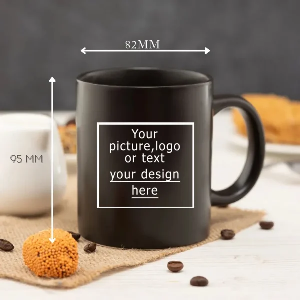 DIY family photos black ceramic mug 11oz/325ml custom company logo cup 3