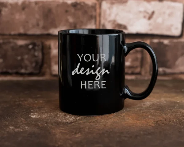 DIY family photos black ceramic mug 11oz/325ml custom company logo cup 5