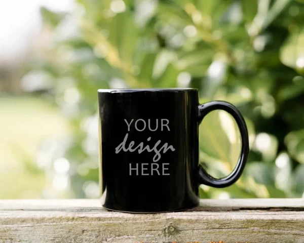 DIY family photos black ceramic mug 11oz/325ml custom company logo cup 6