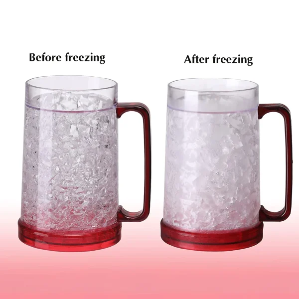 Plastic Freezer Beer Mugs Easy Operation Ice Freezer Cups for Beer Cola Beverage Juice 3