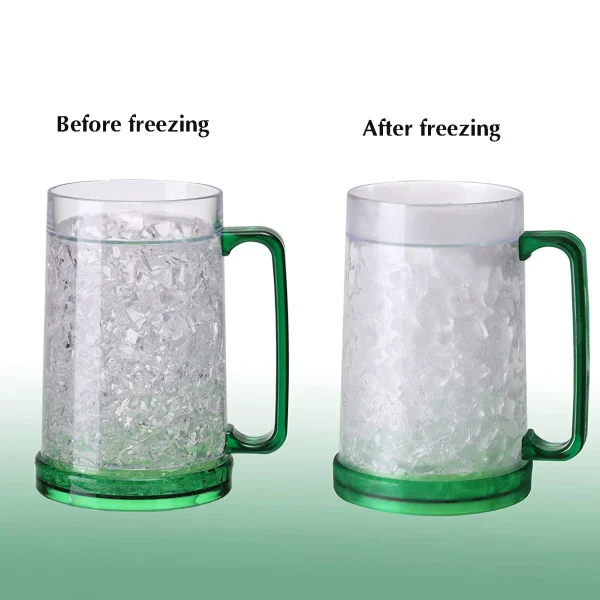 Plastic Freezer Beer Mugs Easy Operation Ice Freezer Cups for Beer Cola Beverage Juice 4