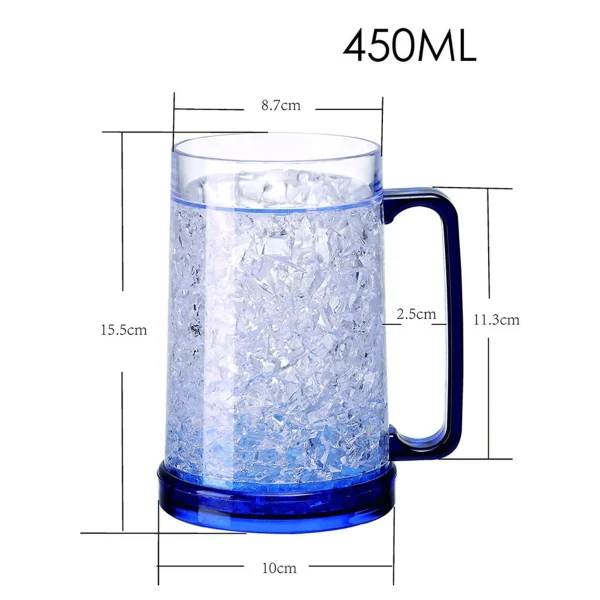 Plastic Freezer Beer Mugs Easy Operation Ice Freezer Cups for Beer Cola Beverage Juice 5