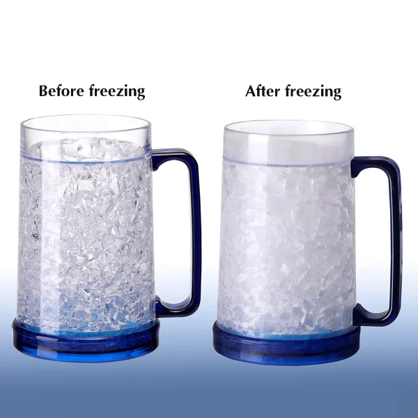 Plastic Freezer Beer Mugs Easy Operation Ice Freezer Cups for Beer Cola Beverage Juice 6